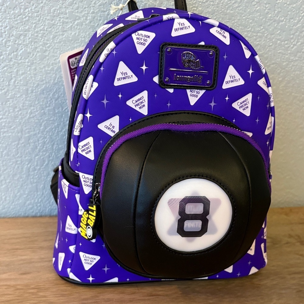 Loungefly Purple and Black Magic 8-Ball Backpack